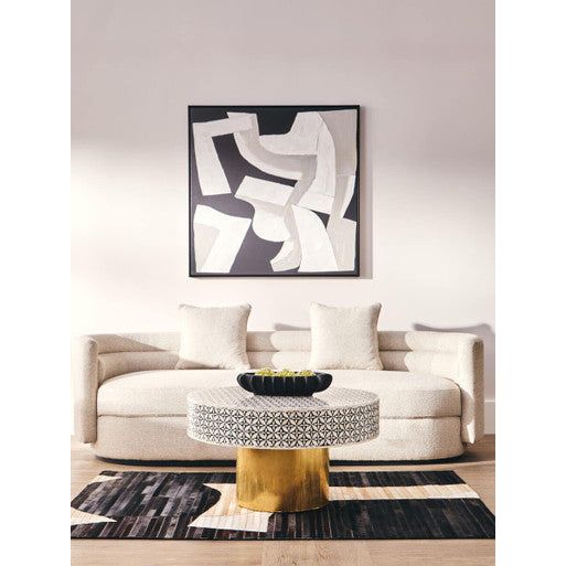 Oratino Ivory Linen Fabric 3 Seater Sofa