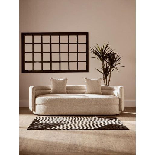 Oratino Ivory Linen Fabric 3 Seater Sofa