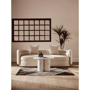 Oratino Ivory Linen Fabric 3 Seater Sofa
