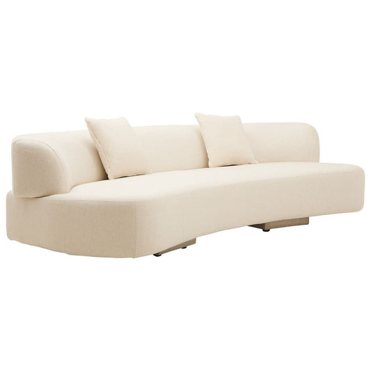 Ozzano Cream Linen Fabric 3 Seater Sofa