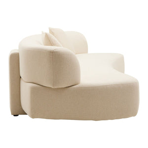 Ozzano Cream Linen Fabric 3 Seater Sofa