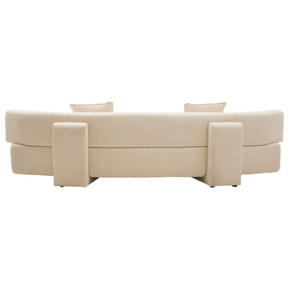 Ozzano Cream Linen Fabric 3 Seater Sofa