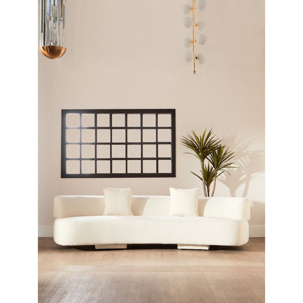 Ozzano Cream Linen Fabric 3 Seater Sofa