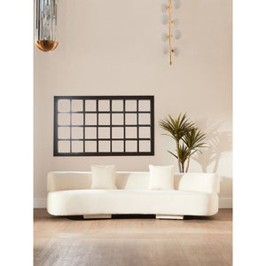 Ozzano Cream Linen Fabric 3 Seater Sofa
