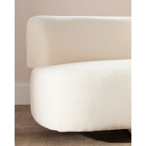 Ozzano Cream Linen Fabric 3 Seater Sofa