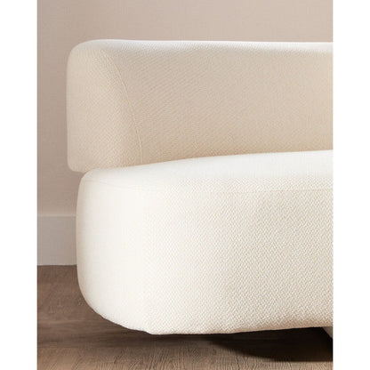 Ozzano Cream Linen Fabric 3 Seater Sofa