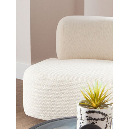 Ozzano Cream Linen Fabric 3 Seater Sofa