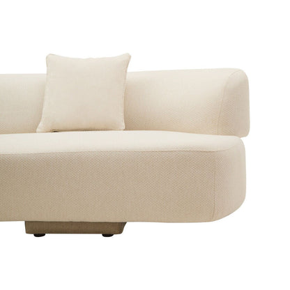 Ozzano Cream Linen Fabric 3 Seater Sofa