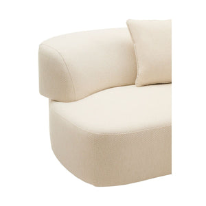 Ozzano Cream Linen Fabric 3 Seater Sofa