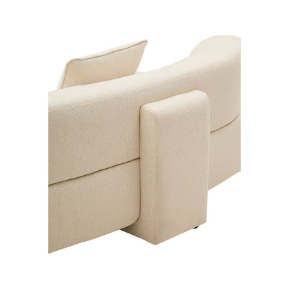 Ozzano Cream Linen Fabric 3 Seater Sofa