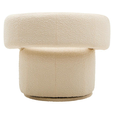 Oliveto Ivory Boucle Fabric Curved Swivel Armchair – dimensions