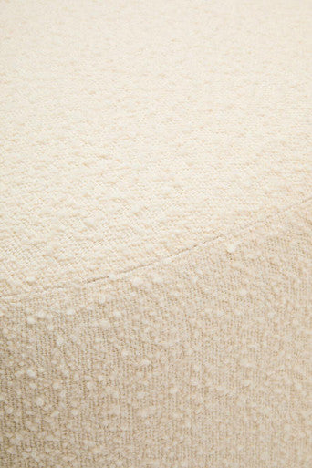 Oliveto Ivory Boucle Fabric Curved Swivel Armchair – side view 2