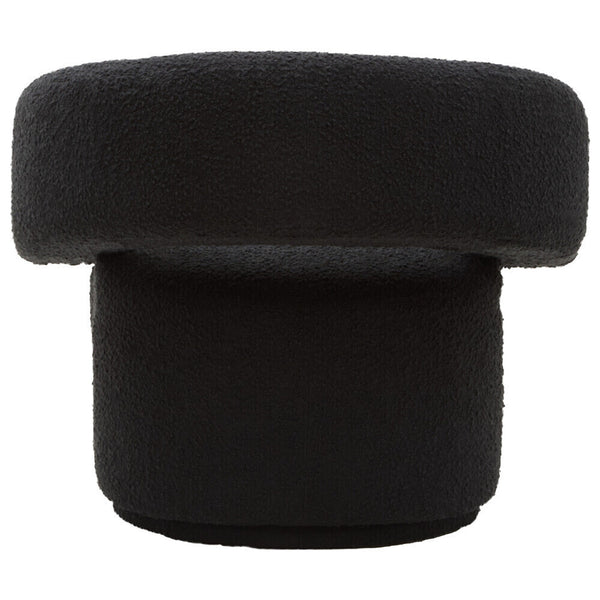 Oliveto Black Boucle Fabric Revolving Armchair