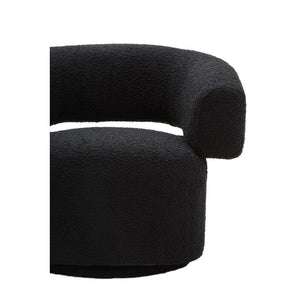 Oliveto Black Boucle Fabric Revolving Armchair