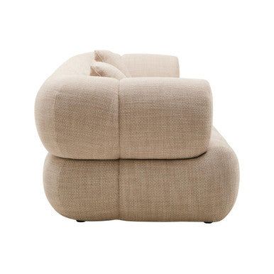 Ordona Cream Linen Fabric 3 Seater Sofa