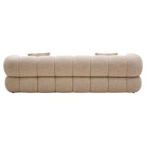 Ordona Cream Linen Fabric 3 Seater Sofa