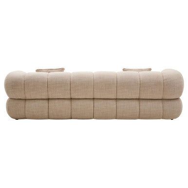 Ordona Cream Linen Fabric 3 Seater Sofa