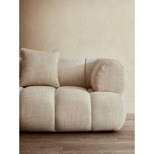 Ordona Cream Linen Fabric 3 Seater Sofa