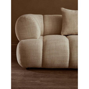 Ordona Cream Linen Fabric 3 Seater Sofa
