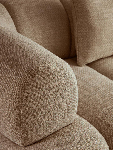 Ordona Cream Linen Fabric 3 Seater Sofa