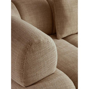 Ordona Cream Linen Fabric 3 Seater Sofa