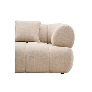 Ordona Cream Linen Fabric 3 Seater Sofa
