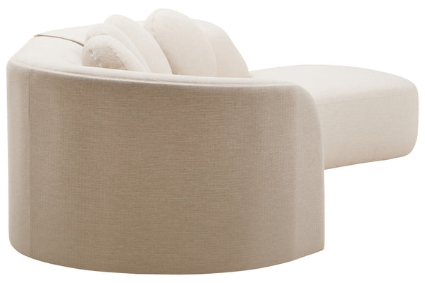 Ovada Cream Linen 3 Seater Curved Sofa – dimensions