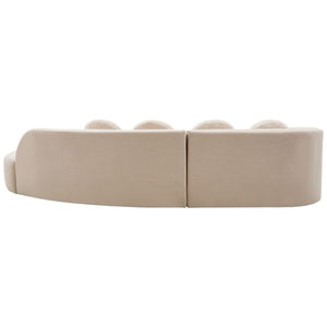 Ovada Cream Linen Fabric 3 Seater Sofa