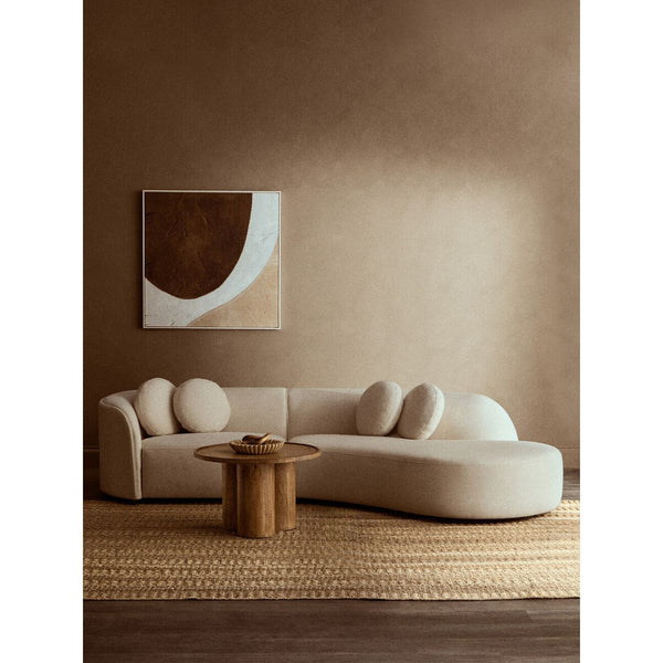 Ovada Cream Linen Fabric 3 Seater Sofa