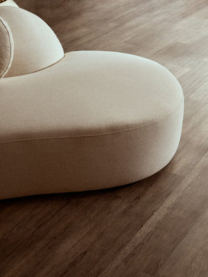 Ovada Cream Linen 3 Seater Curved Sofa – side view 2