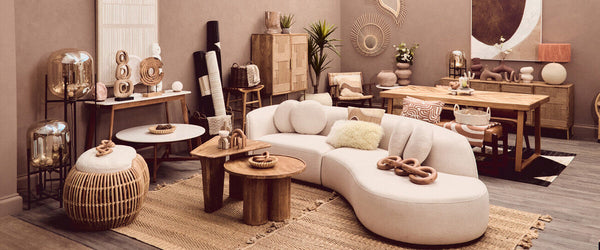 Ovada Cream Linen 3 Seater Curved Sofa – angle view 2