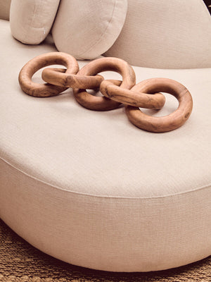 Ovada Cream Linen 3 Seater Curved Sofa – in room setting 3