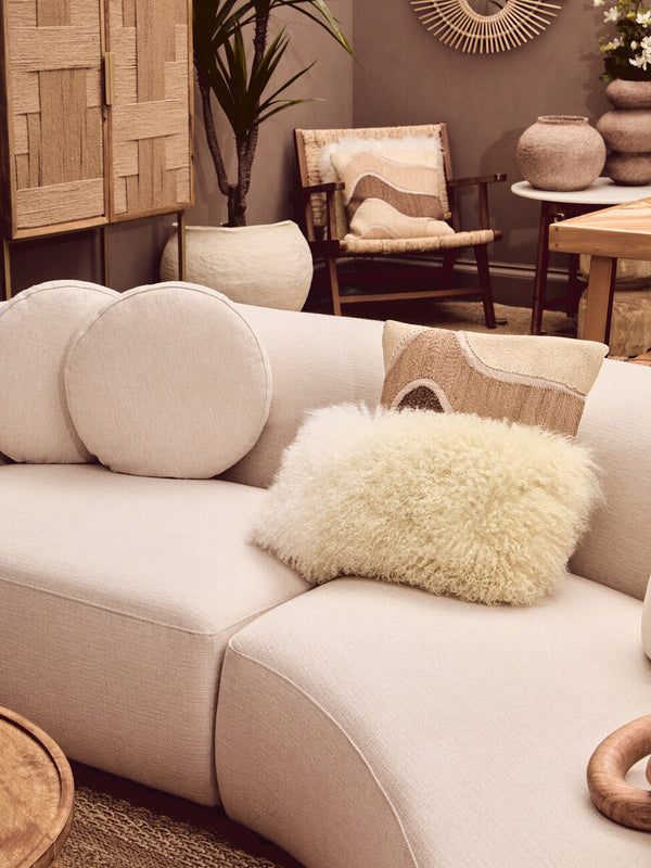Ovada Cream Linen 3 Seater Curved Sofa – dimensions 3