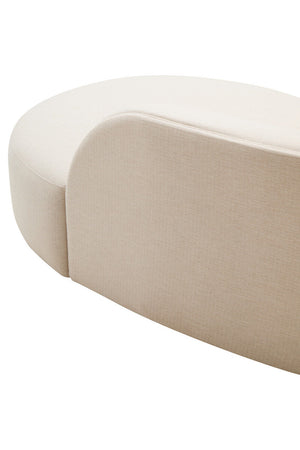Ovada Cream Linen 3 Seater Curved Sofa – detail 4