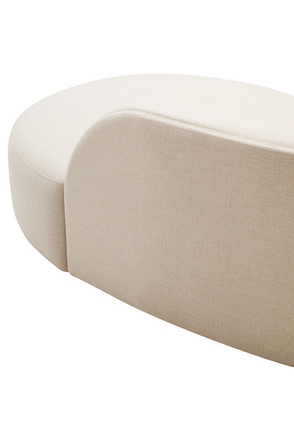 Ovada Cream Linen 3 Seater Curved Sofa – detail 4