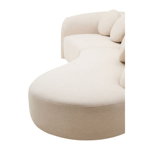 Ovada Cream Linen Fabric 3 Seater Sofa