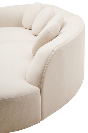 Ovada Cream Linen 3 Seater Curved Sofa – dimensions 4