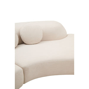 Ovada Cream Linen Fabric 3 Seater Sofa