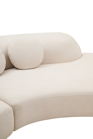 Ovada Cream Linen 3 Seater Curved Sofa – back view 4