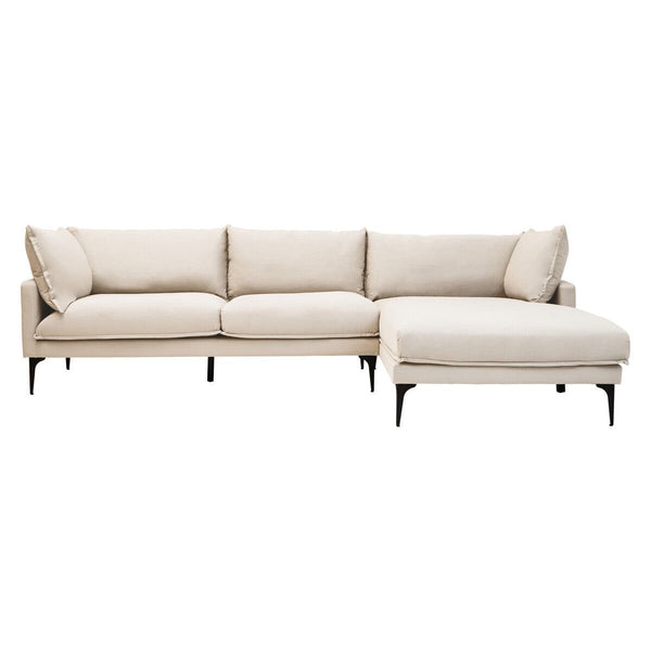 Troyes Cream Three Seat Right Chaise Sofa