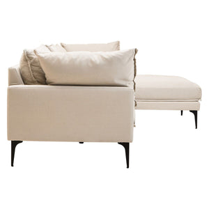 Troyes Cream Three Seat Right Chaise Sofa