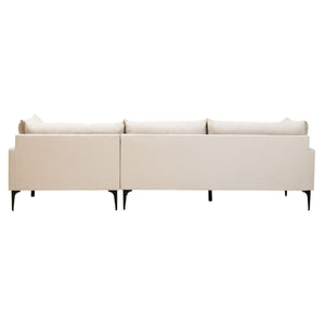Troyes Cream Three Seat Right Chaise Sofa