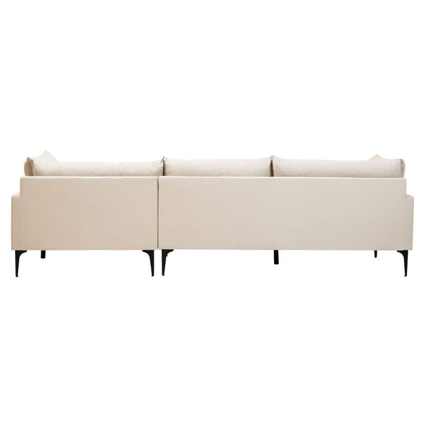 Troyes Cream Three Seat Right Chaise Sofa