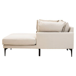Troyes Cream Three Seat Right Chaise Sofa