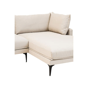Troyes Cream Three Seat Right Chaise Sofa