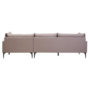 Troyes Grey Three Seat Right Chaise Sofa