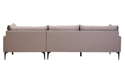 Troyes Grey Three Seat Right Chaise Sofa