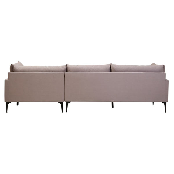 Troyes Grey Three Seat Right Chaise Sofa
