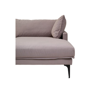 Troyes Grey Three Seat Right Chaise Sofa