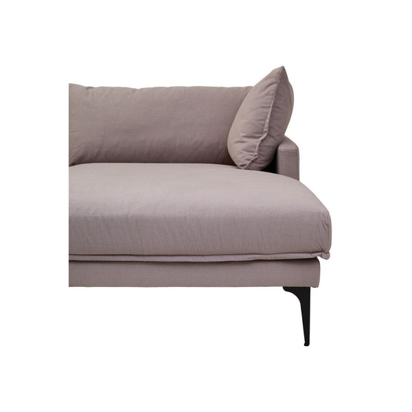 Troyes Grey Three Seat Right Chaise Sofa